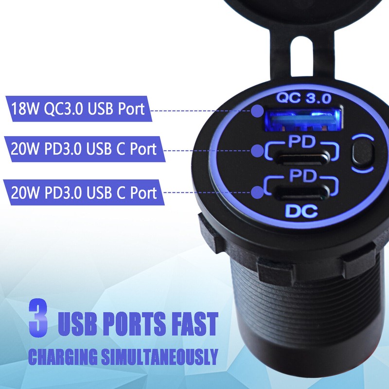 Autopher 2 Pack USB C Car Charger Dual 20W PD