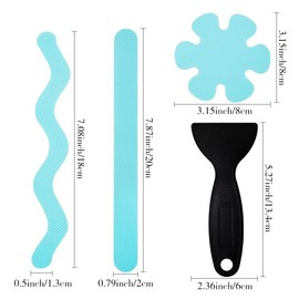 FULANDL 58PCS Bathtub Non Slip Stickers, Anti Slip Shower Stickers Safety Strips Adhesive Decals with Scraper, for Bath Tub Stairs Ladders Shower Room