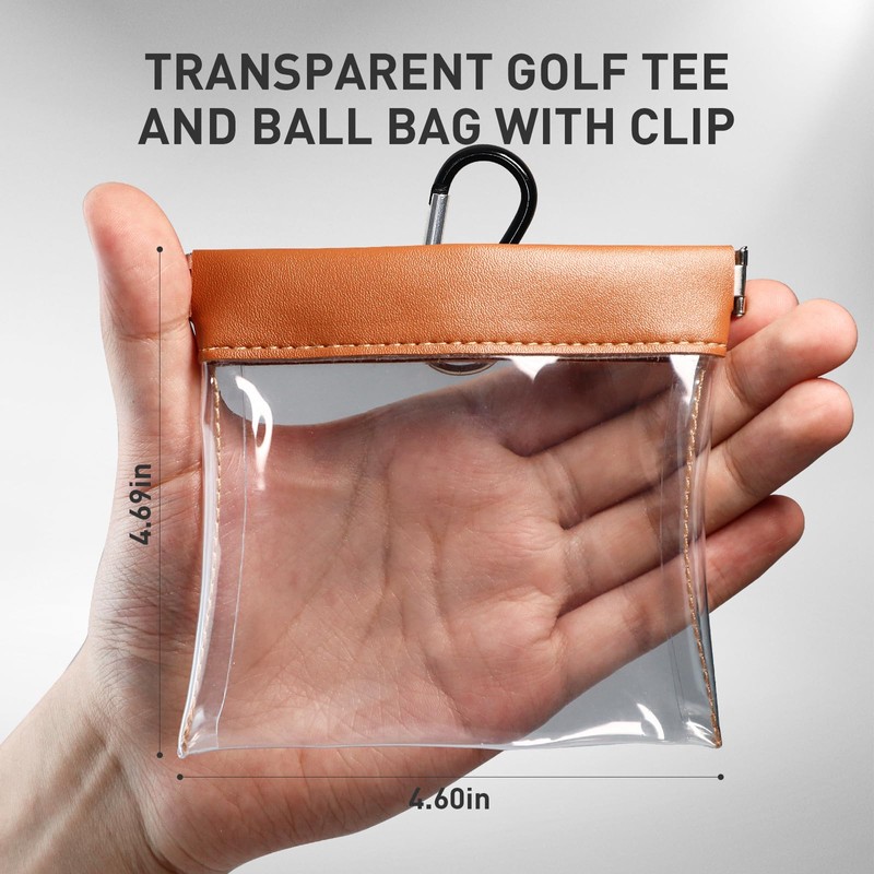 AXKAL Golf Pouch Bag Transparent 1 or 2 Pack with