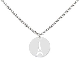 DAHEIM DHK297 Paris Filigree Chain Eiffel Tower for Women and Women, Home Jewellery France Stainless Steel (Silver-Coloured or Gold-Plated), Stainless Steel