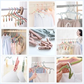 hengshao Travel Hanger, Portable Hanger, Travel, Laundry Goods, 12 Pieces, Laundry Rope, Travel Hanger Set, Foldable, Polypropylene (PP), Lightweight, For Business Trips, Easy to Dry Clothes, 4