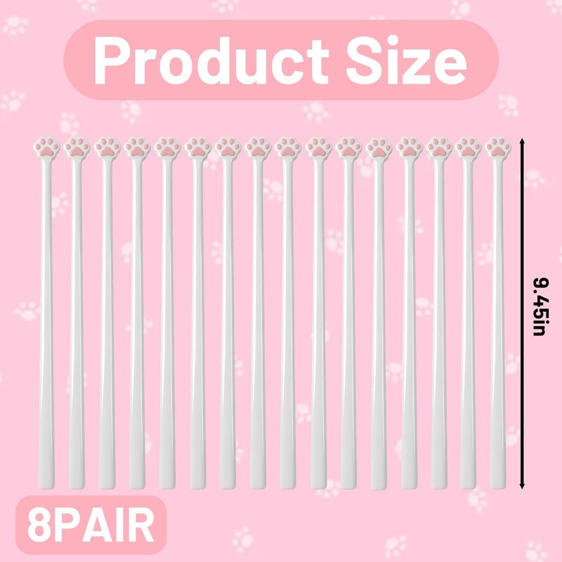 8 Pairs Cat Paw Chopsticks Set, Pink Chopsticks, Cute Chopstick