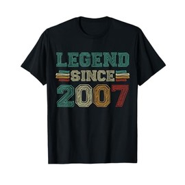 18 Years Old Legend Since 2007 18th Birthday T-Shirt