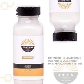 Sunshine Bond White Glue Hair Replacement Adhesive - Daily Hold For Poly and Lace Hairpiece, Wig, Toupee Systems - Invisible, Waterproof Bonding Glue