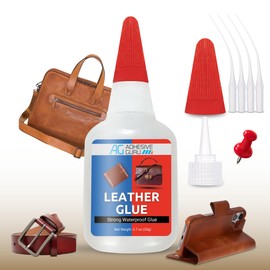 Adhesive Guru Leather Glue (0.7 oz) Super Glue for Purses, Sofas and Furniture Repair, Ideal for DIY, Upholstery and Leathercraft. Waterproof, Compitable with Aerosol Accelerator - 1 Pack