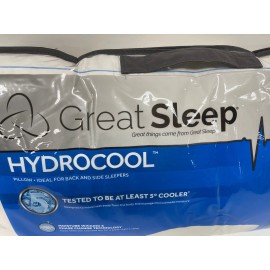 Great Sleep 5 Degree Hydrocool Back/Side Sleeper Pillow, JUMBO 17” x 25” White