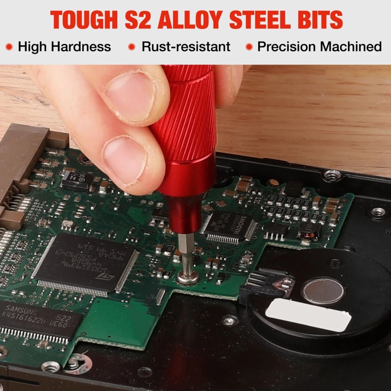 WORKPRO 24-in-1 Precision Screwdriver Multi-Bit Screwdrivers w/S2 Steel Bits Red