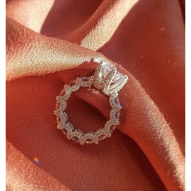 LRGKMCWTOB Cubic Zirconia Eternity Gem Ring, Wedding Charm Rings for Women, Princess Cut Lab Created Diamond Half Eternity Engagement Wedding Band Cubic Zirconia Oath Statement Female Ring Size 7