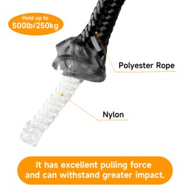 KOMCLUB 4mm Reflective Guy Lines Tent Cords, Lightweight Camping Rope with Aluminum Guylines Adjuster Tensioner Pouch for Tent Tarp Canopy Sheleter Camping Hiking (Black- 8 Pack)