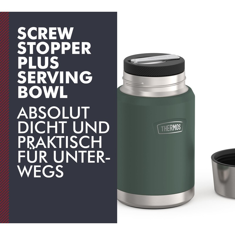 Thermos ICON Food Jar 0.71 L, Green/Forest Matt, Food Jar,