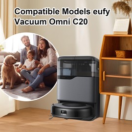 mestrol Replacement Parts Compatible with eufy Robovac Omni C20 Cleaner Accessory Kits with 6-Pack Dust Bag, 6 Side Brushes, 4 Filter, 1 Roller Brush, 4 Mop Pads (Grey)