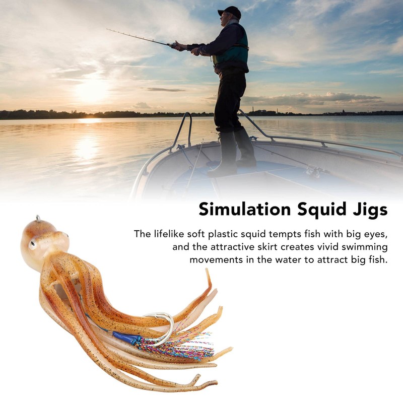 Cuque Octopus Jig, Octopus Bait, Soft Artificial Fishing Lure with