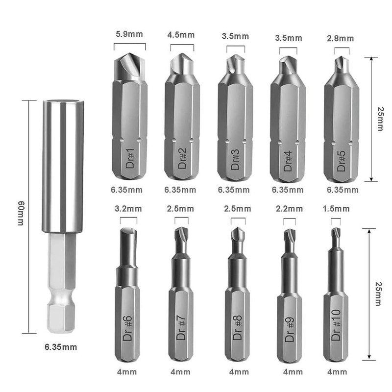 Treki 22 Pieces Damaged Screw Extractor Professional Left Extractor, HSS