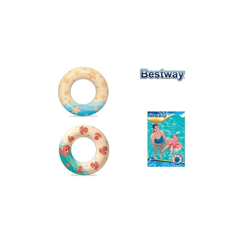 Bestway Sand Beach Swim Ring 61cm Assorted