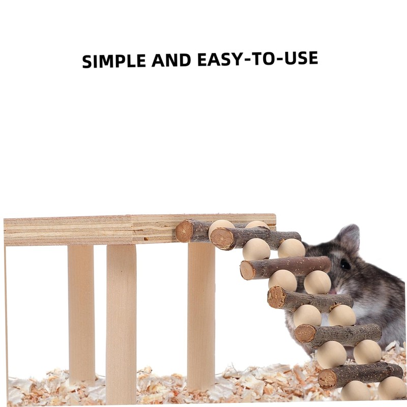 NOLITOY 1pc Hamster Standing Platform Wooden Climbing Ladder for Hamster