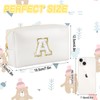 URSKYTOUS Initial Preppy Makeup Bag for Women Travel Large Cosmetic