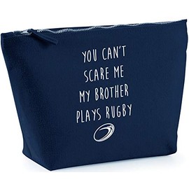 Hippowarehouse You Can't Scare Me, My Brother Plays Rugby printed make up cosmetic wash bag 18x19x9cm