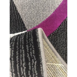 PRO RUGS PURPLE AND GREY ABSTRACT MODERN CONTEMPORARY OVAL AND CIRCLE PATTERNS DESIGN AREA RUG (7 feet 10 inch by 10 feet)