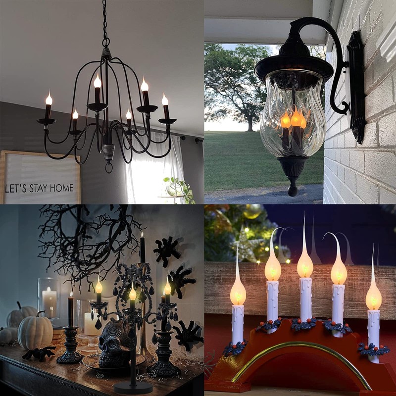Silicone Dipped Candle Bulbs, 5W Night Light Bulbs, C7/E12 Candelabra