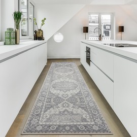 MaxRugrs Stain Resistant Runner Rugs for Hallways 2x10 Ultra Thin Kitchen Rugsand Mats Non Skid Machine Washable Area Rugs Rubber BackingBedroom & Laundry Room