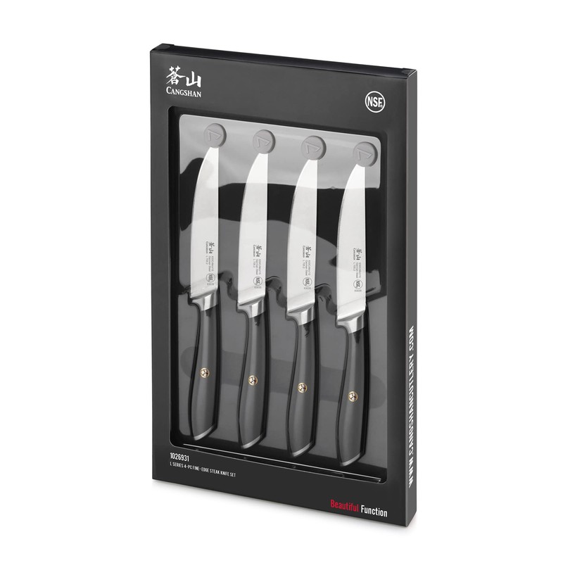 Cangshan L Series 4-Piece Fine-Edge Steak Knife Set, Forged German