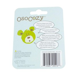OsoCozy Diaper Pins - {Yellow} - Sturdy, Stainless Steel Diaper Pins with Safe Locking Closures - Use for Special Events, Crafts or Colorful Laundry Pins , 2.875 Inch x 0.25 Inch x 0.5 Inch