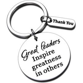 AWIWTOBQ Boss Leader Keychain Gifts, Thank You Gifts for Boss, Boss Lady, Birthday Gifts for Boss, Boss Day Gifts, Great Leaders Inspire Greatness, Stocking Stuffers for Women Men