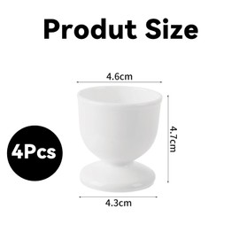 4 Pcs Egg Cups, Plastic Egg Cups, Lightweight Boiled Eggs Holders, White Egg Cup Holder Set, Professional Egg Cup Set, Single Eggs Stand Kitchen Gadgets Tools, for Breakfast Party Dinning(White)