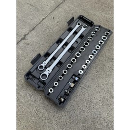 Infinity 27PCS Extra Long Flex Head Ratcheting Wrench Set w/8-22mm E-type Socket Adapters