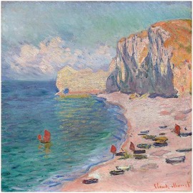 Seascape Shore Beach sea by Claude Monet Accent Tile Mural Kitchen Bathroom Wall Backsplash Behind Stove Range Sink Splashback One Tile 6" Ceramic, Glossy