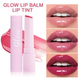 MIESCHER Tinted Lip Balm Shine Lip Plumper Hydrating Moisturizing Lips Balm Lip Plumping Booster Glossy Lip Gloss Glow Lip Balm Nourishing Lip Balm High Pigmented Vegan Lipstick For Women Girls(08#)