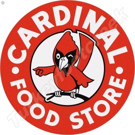 Cardinal Food Stores 11.75" Round Metal Sign