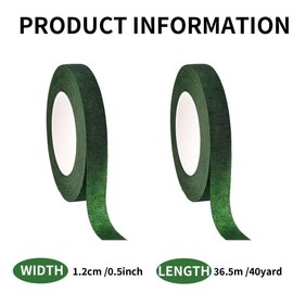 Jc.upin 2 Rolls Florist Stem Wrap - 40 Yard Dark Green Floral Tape, Floristry Supplie for Florist Tape Flower Tape, Floral Tape Bouquet Tape