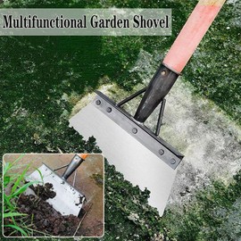 Multifunctional Cleaning Shovel,Multi-Functional Outdoor Garden Cleaning Shovel,Stainless Steel Cleaning Shovel Flat Shovel,Garden Scraper for Weeds and Moss,Farm Weeding Remover Tool (23CM)