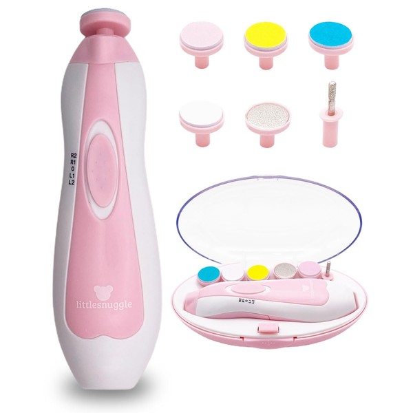 6 in 1 Baby Manicure Kit Baby Nail Kit Care Set Baby Manicure and Pedicure kit Baby Nail Clipper Baby Nail Files Baby Nail File Electric Baby Nail File Kit Baby Nail File Baby Nail File Heads (Pink)