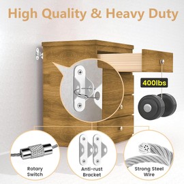 2 Pcs Furniture Straps, Furniture Anchors, Furniture Wall Anchor, Anti Tip Furniture Anchors, Furniture Straps Child Safety, Furniture Straps for Bookshelf, Cabinet, Dresser (Sliver)