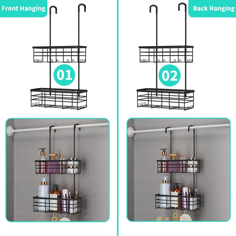 HapiRm Hanging Shower Caddy Organizer - No Drilling Shower Organizer