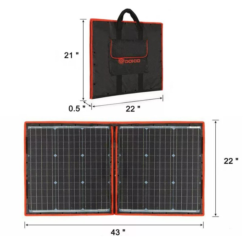 Dokio 12V Portable Solar Panel Kit for Phone Power Station