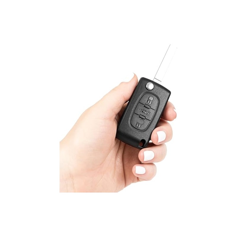 AUTOZOCO 3 Button Car Key Shell Case Compatible with Citroen