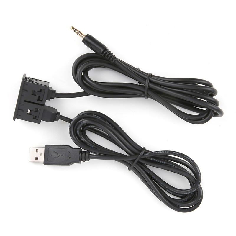 3.5mm AUX Extension Cable Adapter Flush Mount USB Port Headphone
