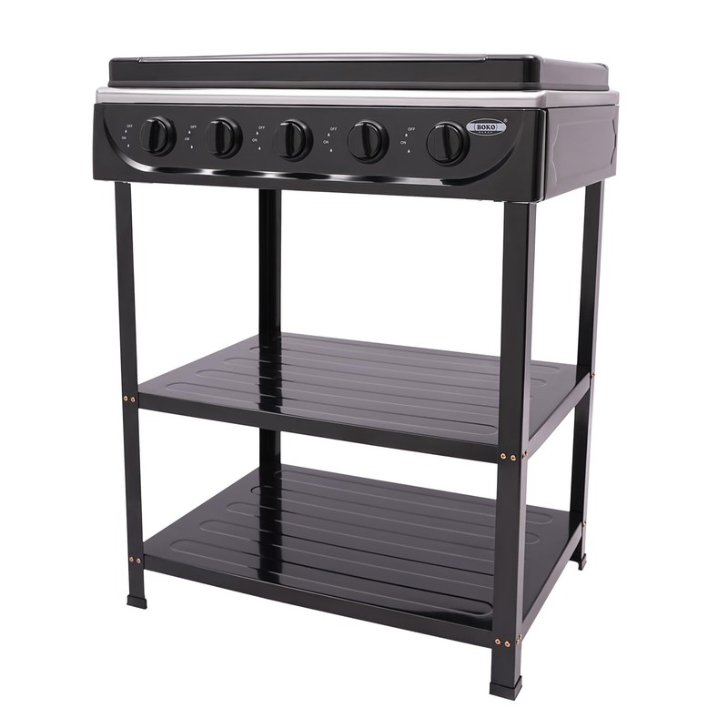 Gas Stove with 5 Burners, Portable Outdoor Gas Stove with