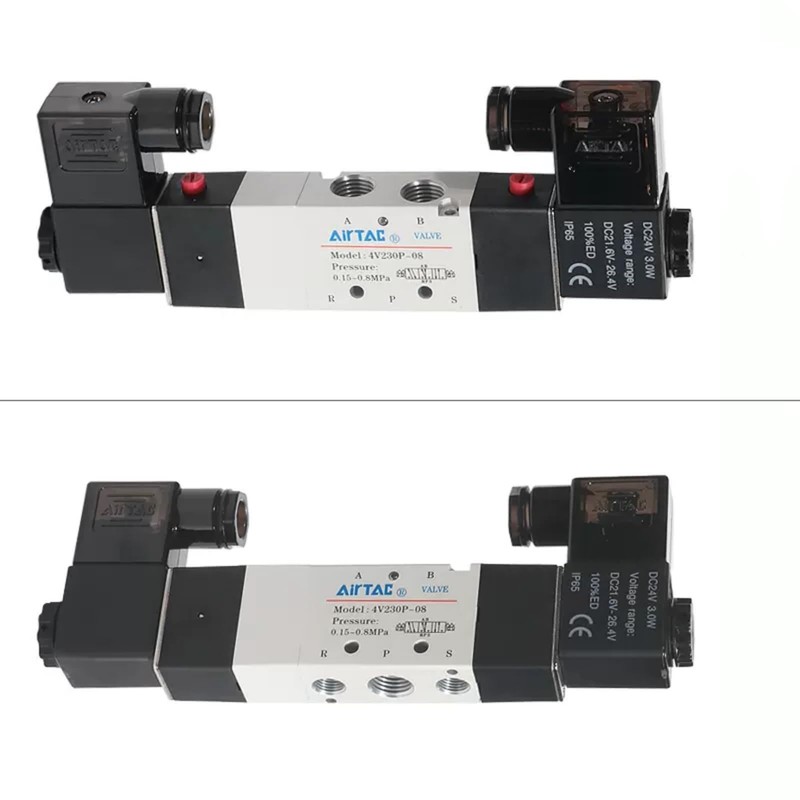 Solenoid Valve AirTAC 4V220-08 DC24V 1/4"PT Double Solenoid 5/2 way