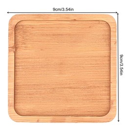 4PCS Mosaic Bamboo Coasters for Crafts, Blank Base Trays, Drinking Cup Coaster, Plant Coaster, Art Plate,DIY Mosaic Supplies (Square)