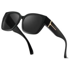SIPHEW Fit Over Polarised Sunglasses Women, Square UV400 Sun Glasses to Wear Over Glasses for Driving & Daily Outdoor
