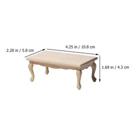 TOYANDONA Dollhouse Table 1:12 Miniature Miniature Tea Table Wooden Furniture Model Mini House Accessory for Dollhouse Fairy Garden