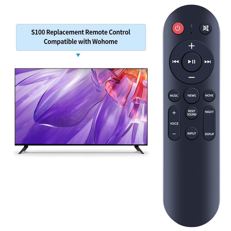 Replacement Soundbar Remote Control Compatible with Wohome S100 2.1 CH
