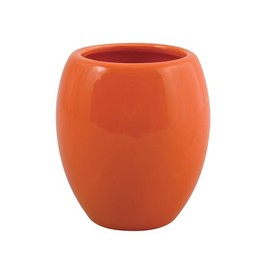 MSV - Portaspazzolino Java - Bicchiere - Ø 7,5 x 11,5 cm - Arancione - Design Moderno per Il Bagno - Superficie Facile da Pulire - Ideale per spazzolini e Accessori