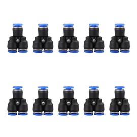 1/4 inch OD Y splitter Push to connect Fittings,push to connect air fittings, air line push connectors (10 Pcs)