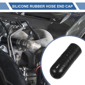 X AUTOHAUX 1 Pcs 30mm Length 6mm/0.24" ID Black Car Silicone Rubber Hose End Cap Silicone Reinforced Blanking Cap for Bypass Tube Universal