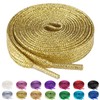 Olukssck 2 Pairs Flat Glitter Shiny Metallic Shoe Laces for